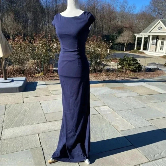NWT Anthropologie BHLDN Katie May Madison Maxi Dress Long Cocktail in Navy Blue - Picture 8 of 15